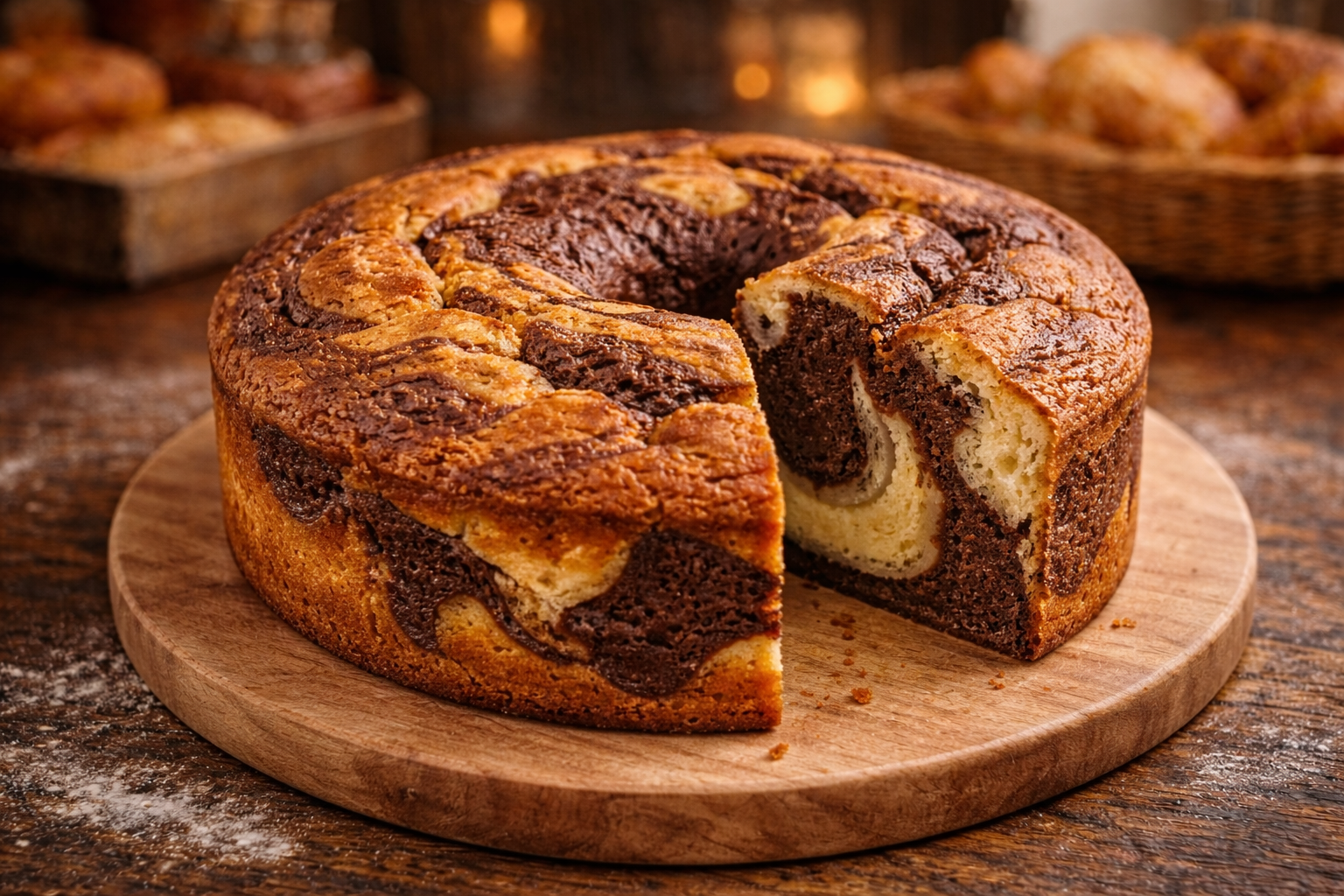 Queque Marmoleado Artesanal – Molde Redondo