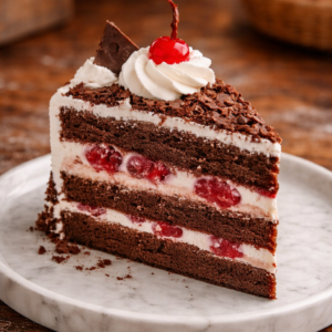 Torta Selva Negra Artesanal – Porción ( relleno fresa y piña)