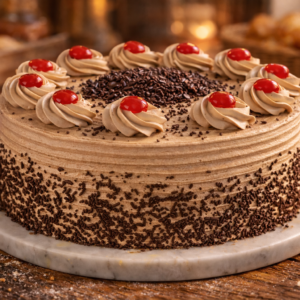 Torta (Grande) Selva negra con crema Moka - Relleno de Fresa y Piña